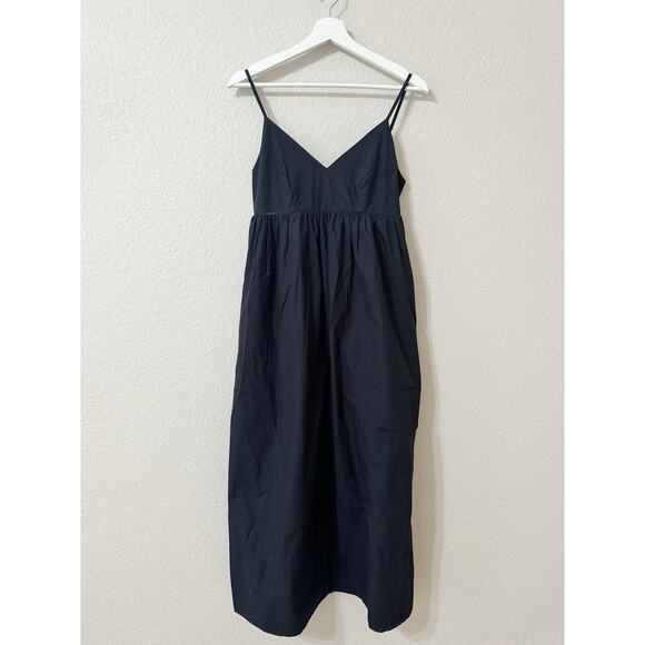 Quince Black Organic Cotton Sleeveless Maxi Dress Adjustable Straps Size XS - Picture 2 of 5